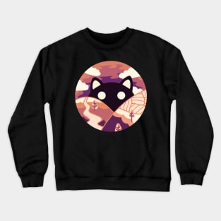 Purrfect Morning Cute Cat Design ‚Violet‘ | Kawaii Handmade Cat Illustration | By Atelier Serakara Crewneck Sweatshirt